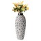 Uniquewise Flower-Inspired Ceramic Vase - Unique White 7-Inch-Dia Round Table Decor - Classic White Pottery QI004035 - alternate 1